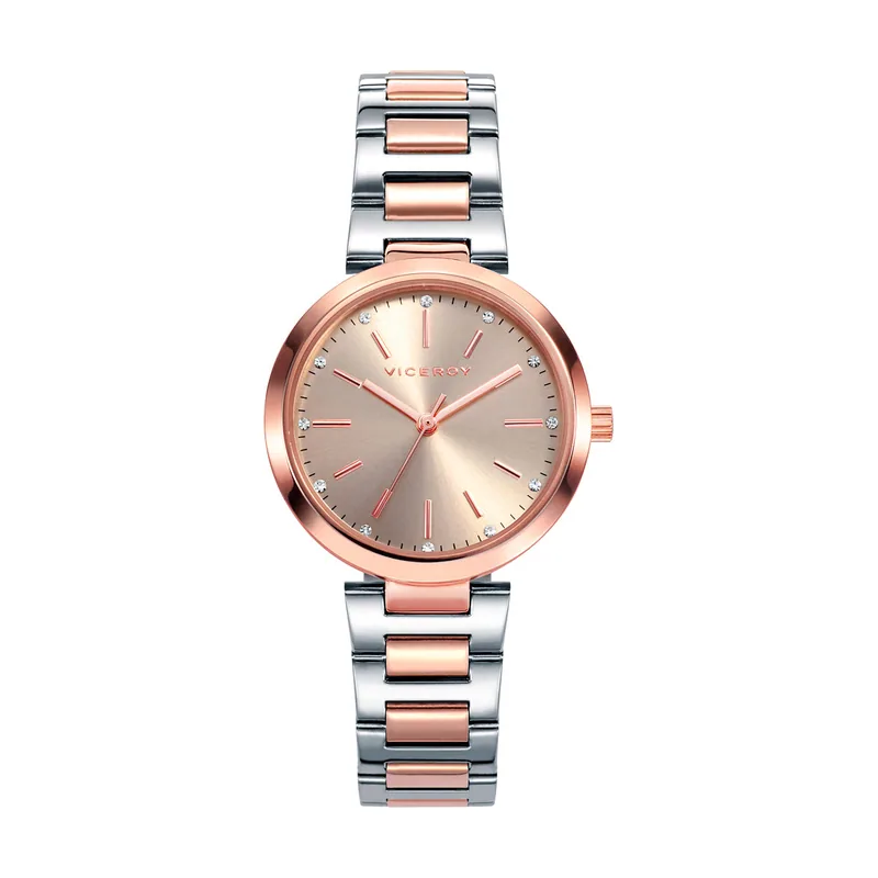 Reloj de mujer Chic 3 agujas de acero bitono con IP rosa 40864-99