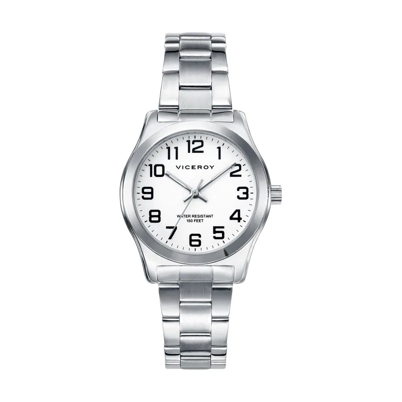 Reloj de mujer de acero y esfera blanca 40854-04