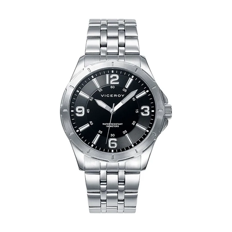 Reloj de hombre de acero con esfera negra 40519-55