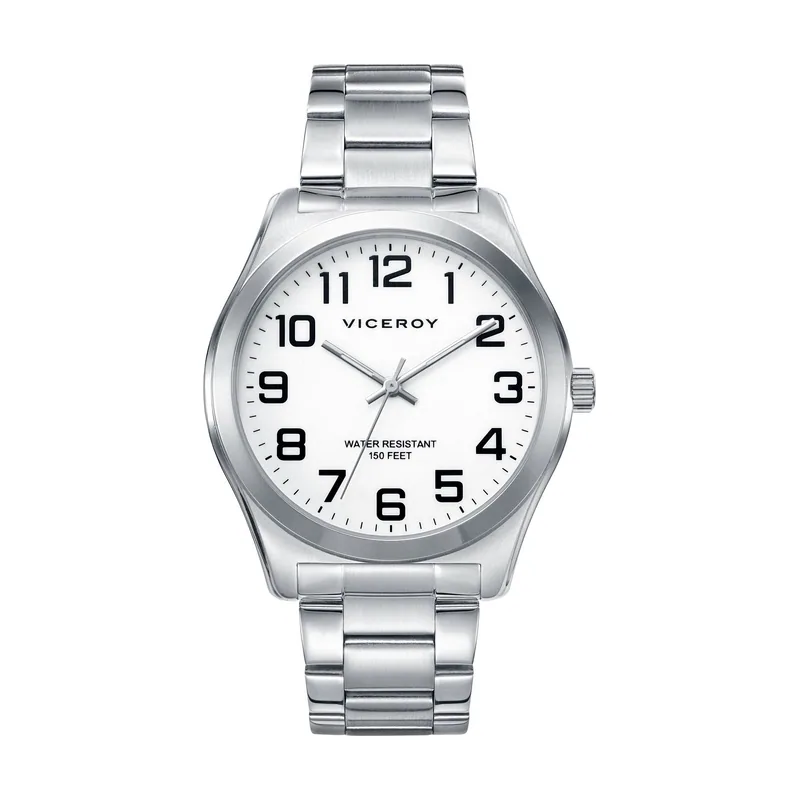 Reloj de hombre de acero y esfera blanca 40513-04