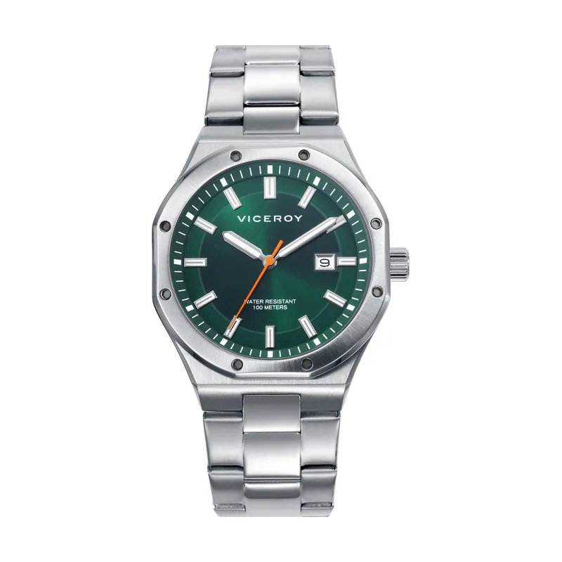 Reloj caja de acero 10 ATM, brazalete de acero, movimiento cuarzo 401459-67