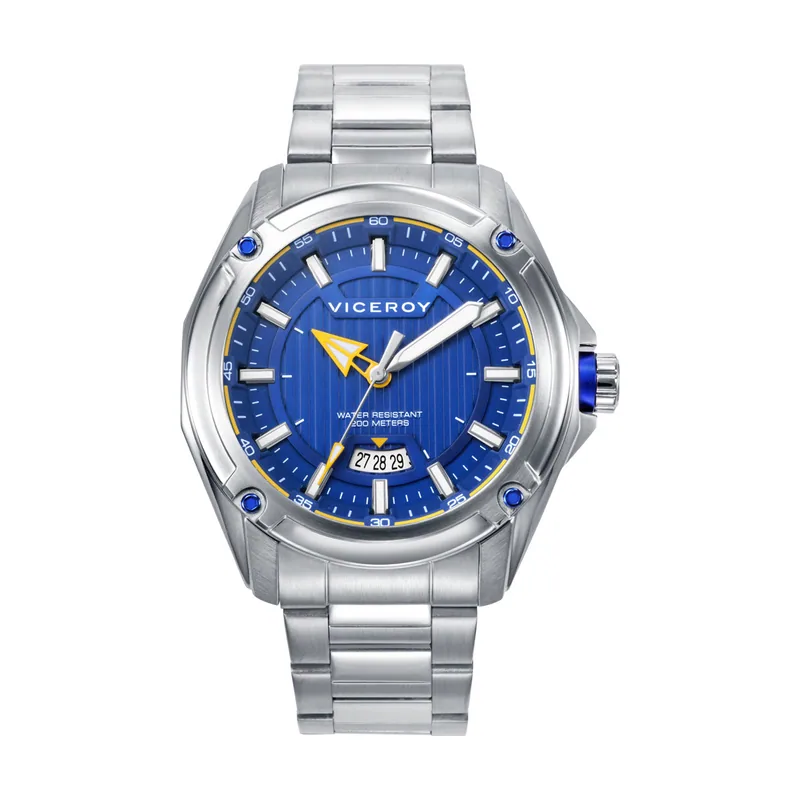 Reloj caja de acero 20 ATM, brazalete de acero, movimiento cuarzo 401439-37
