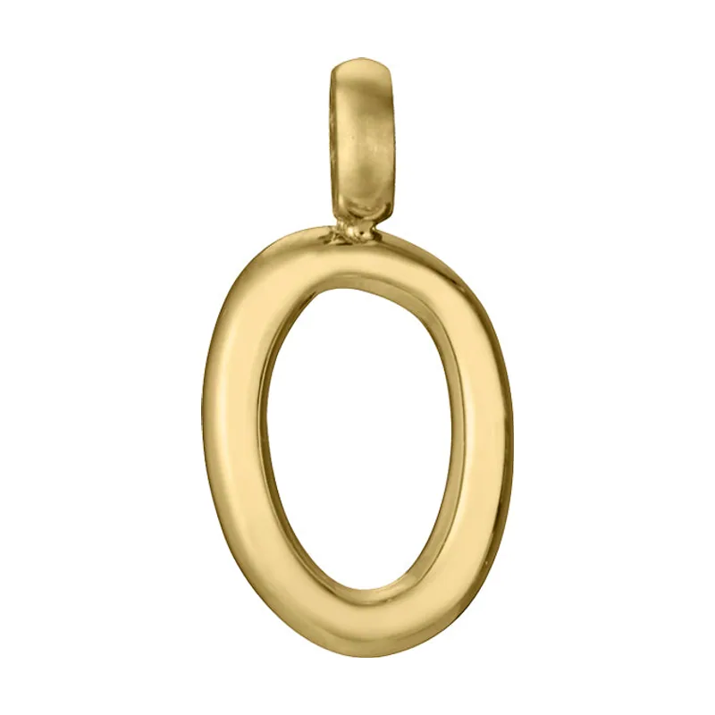 Colgante de acero Ip dorado letra O para collar 15200M01012O