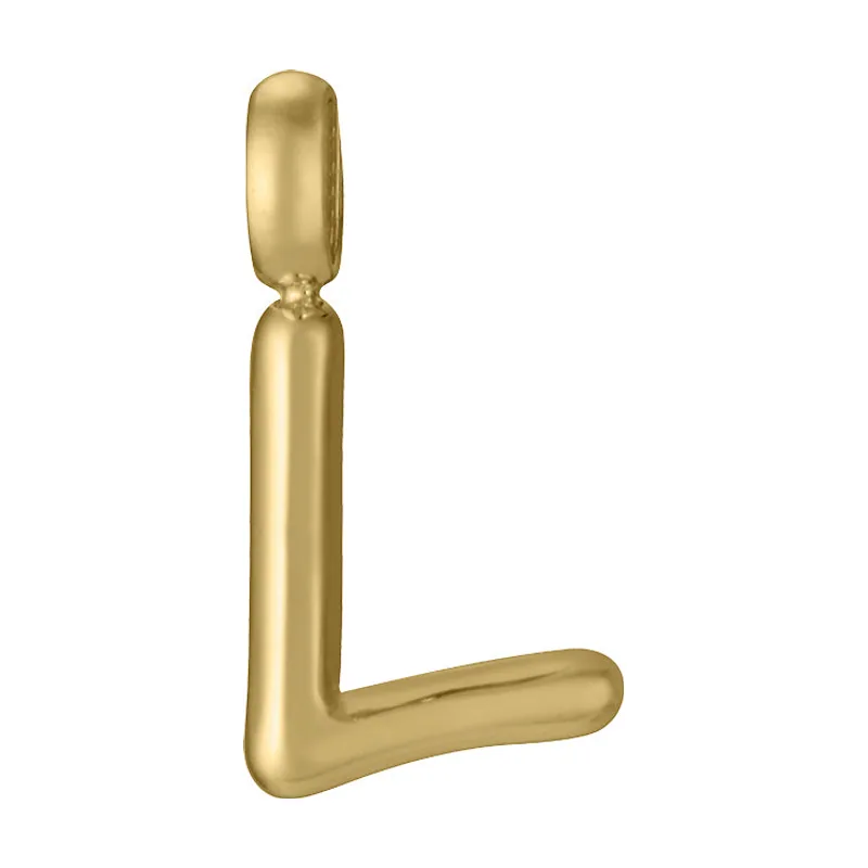 Colgante de acero Ip dorado letra L para collar 15200M01012L