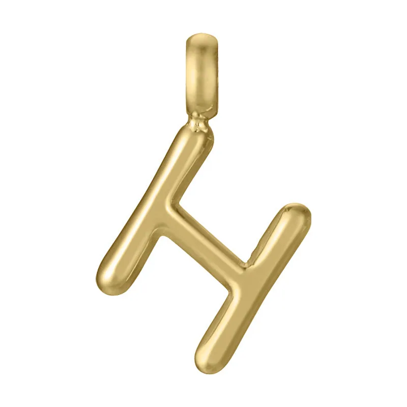 Colgante de acero Ip dorado letra H para collar 15200M01012H