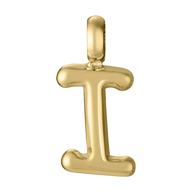 Colgante de acero Ip dorado letra I para collar 15200M01012I