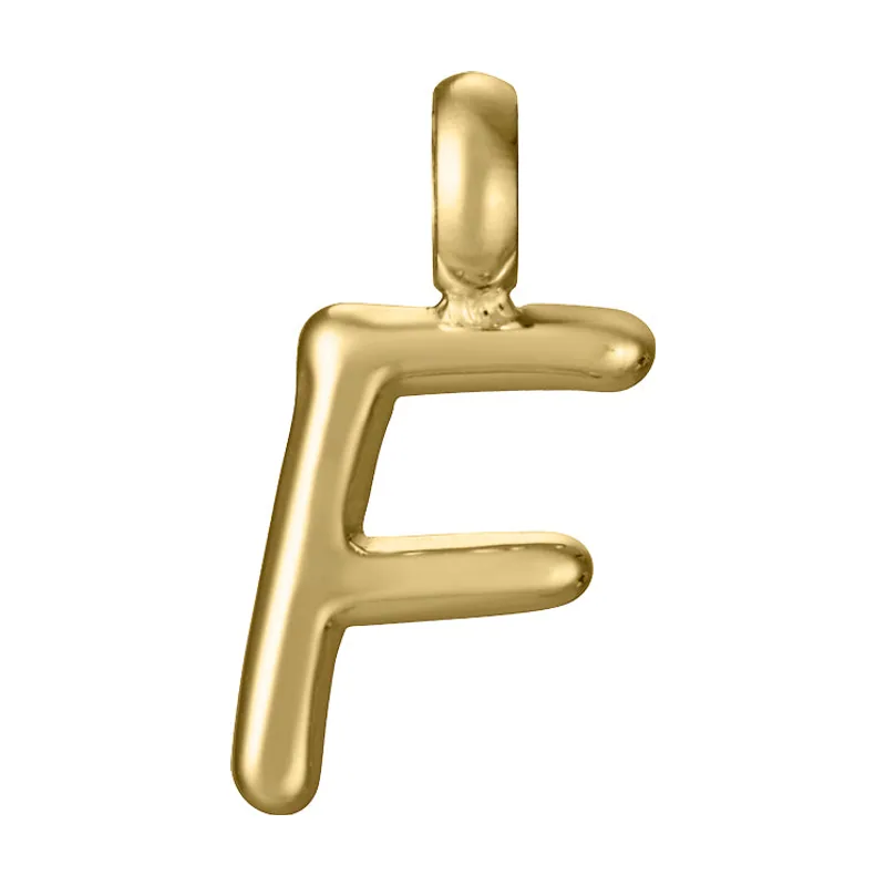 Colgante de acero Ip dorado letra F para collar 15200M01012F