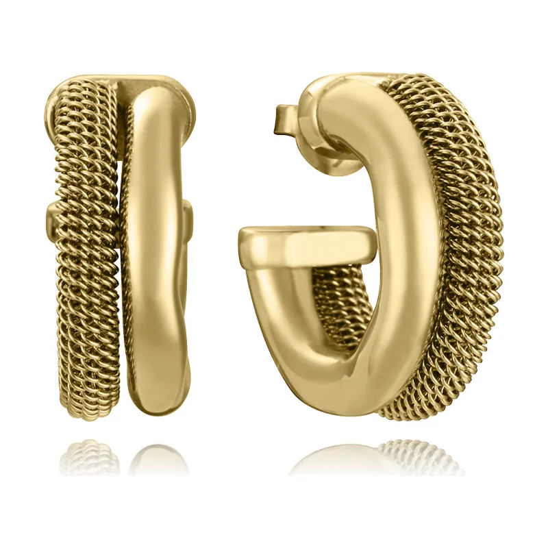 Pendientes de acero Ip dorado criolla doble colección Laura Escanes 14345E01012