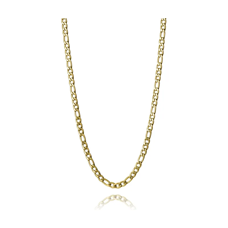 Collar de acero Ip dorado cadena 14340C01012
