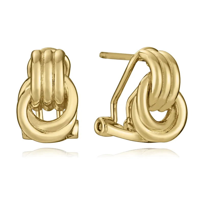 Pendientes de plata de primera ley con baño de oro aros enlazados 2331E100-00