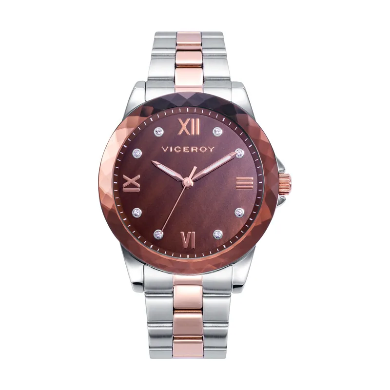 Reloj de mujer Chic con caja y brazalete de acero bicolor 401162-43