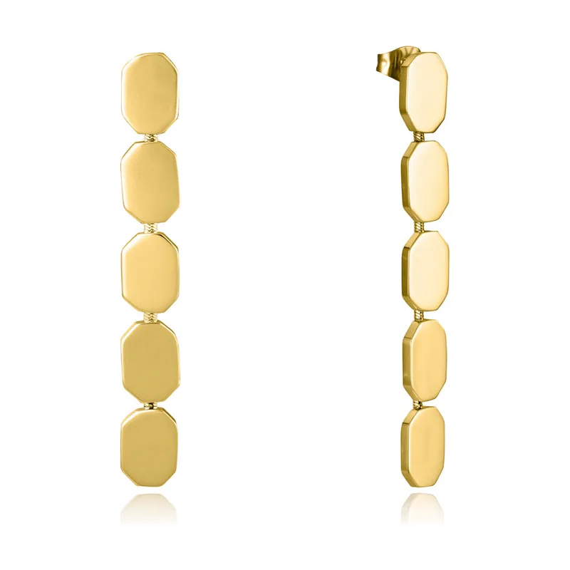 Pendientes de acero Ip dorado 15159E01012