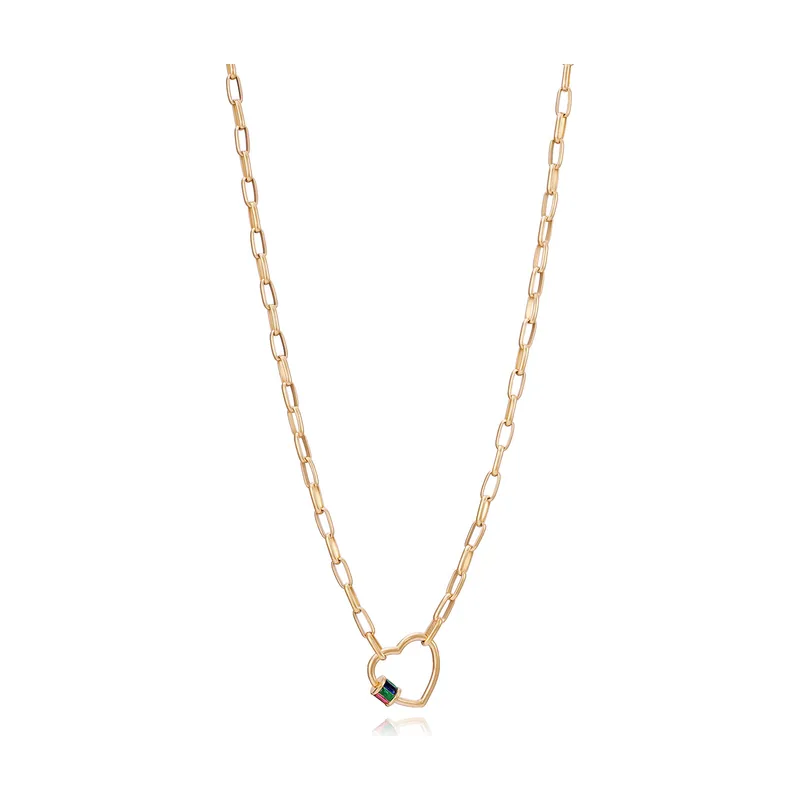 Collar Love de acero Ip dorado con motivo de corazón 1499C01012