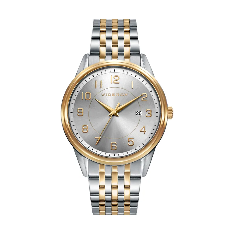 Reloj de hombre Grand 3 agujas de acero con IP dorado 401151-85