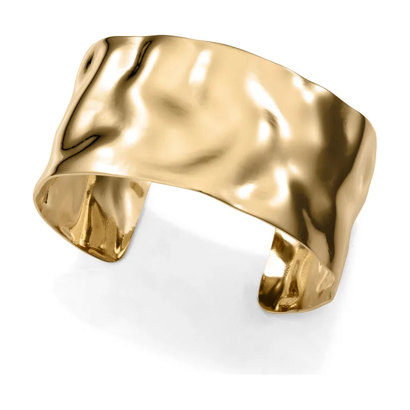 Pulsera de acero Ip dorado rígida abierta 15157P01012