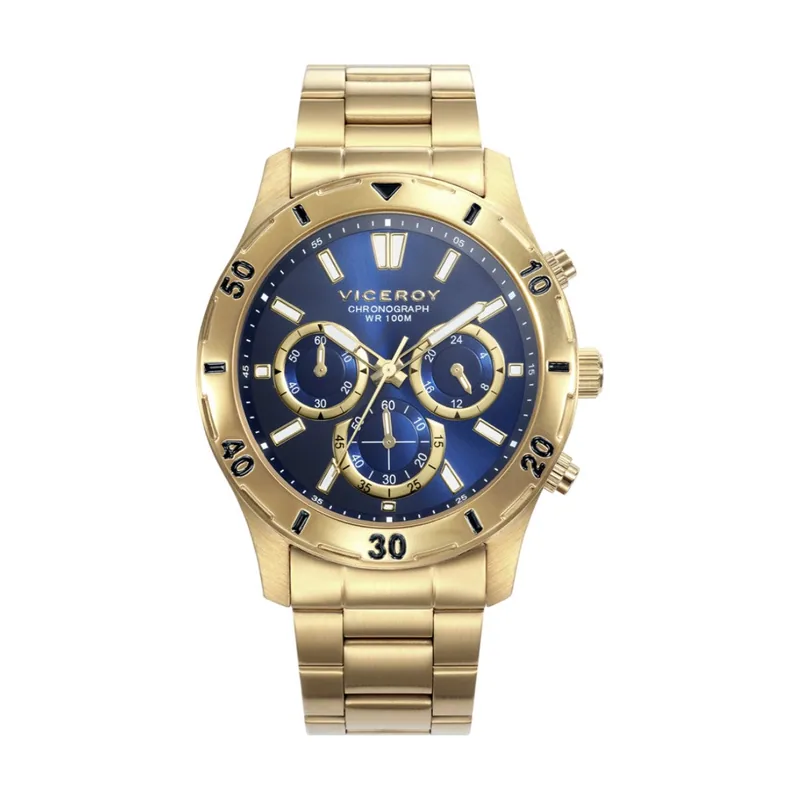 Reloj de hombre Heat de acero IP dorado y cronógrafo 401135-36