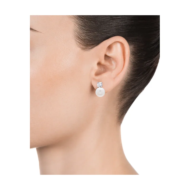 Pendientes Jewels de plata con circonita y perla fantasía 21017E000-60