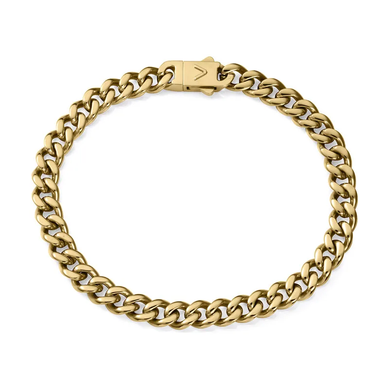 Pulsera de acero Ip dorado cadena 15203P01012