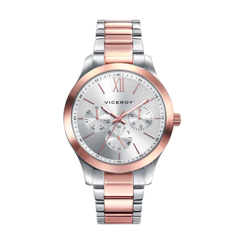 Reloj de mujer Chic multifunción de acero con IP rosa 401070-03