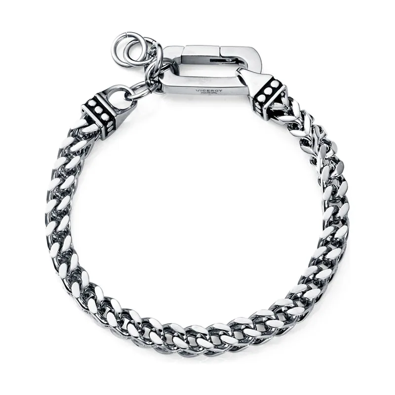Pulsera de acero eslabones cuadrados con cierre de mosquetón 15202P01000