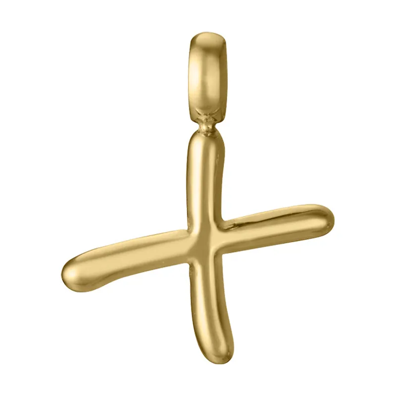 Colgante de acero Ip dorado letra X para collar 15200M01012X