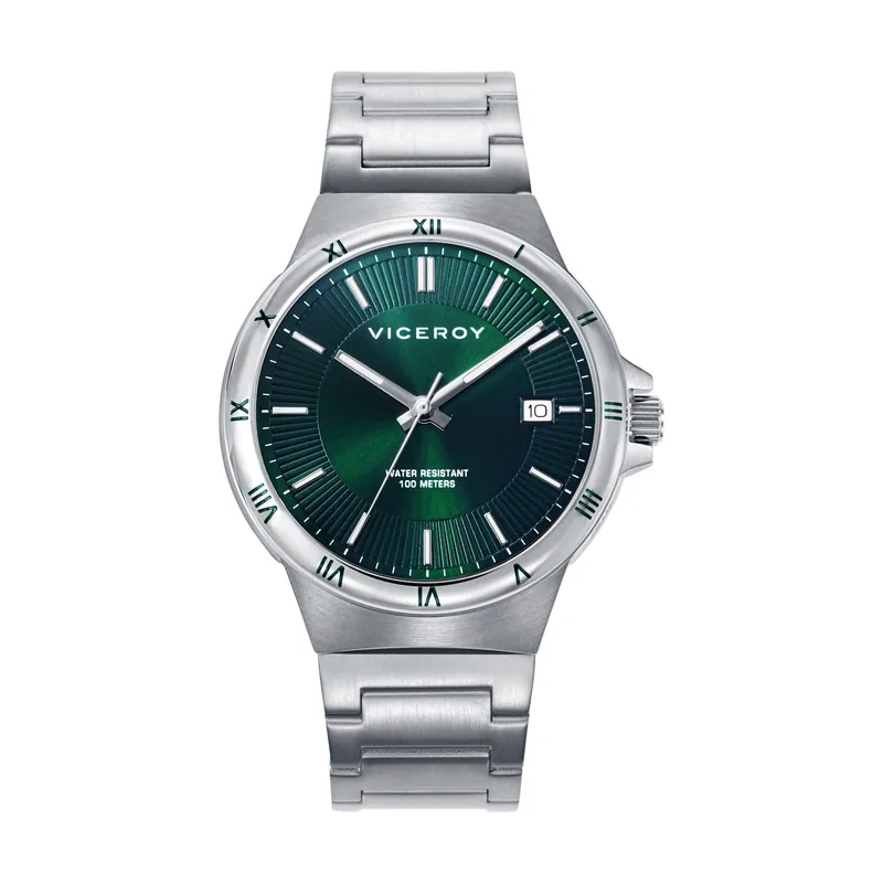 Reloj caja de acero 10 ATM, brazalete de acero, movimiento cuarzo 401431-67
