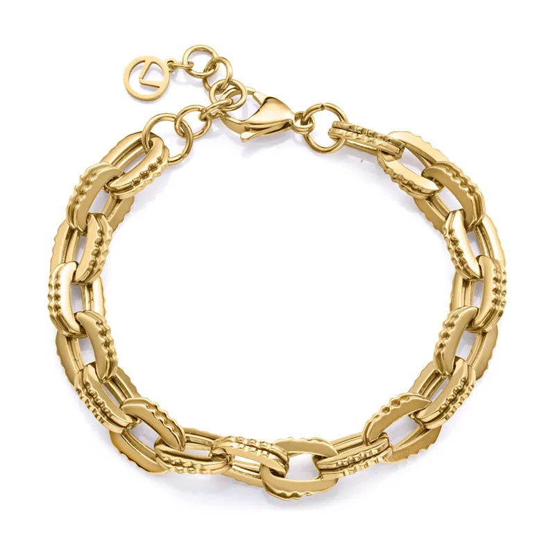 Pulsera de acero Ip dorado 14287P01012