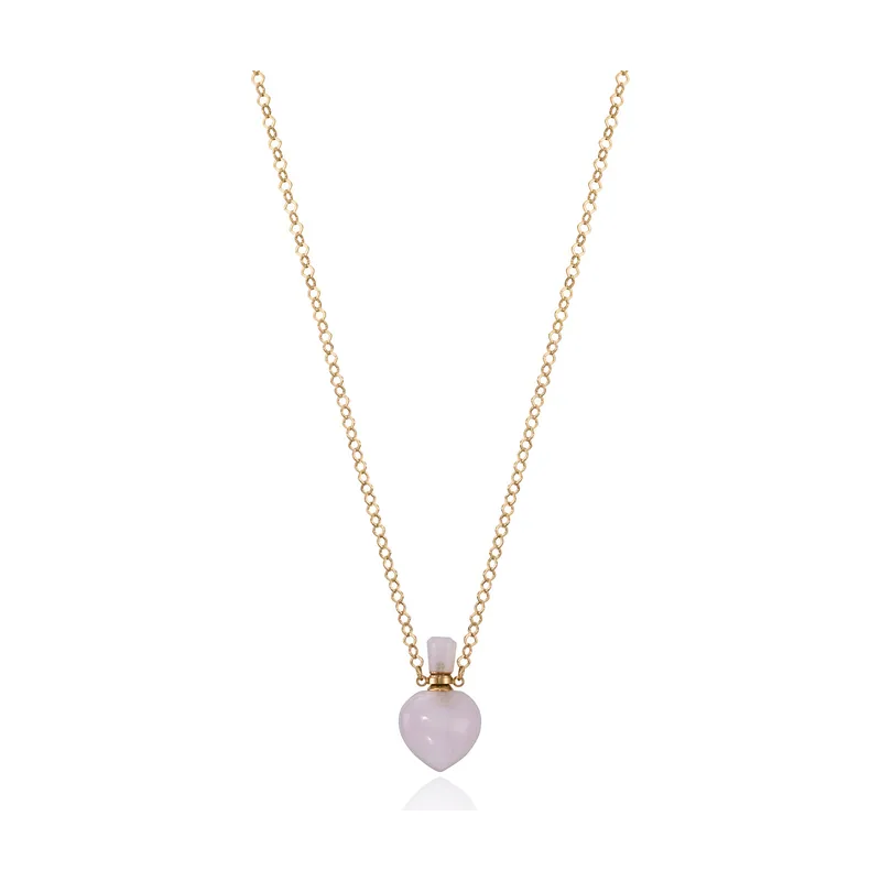 Collar Chic largo tipo perfumero de acero en Ip dorado y cuarzo 14046C01017