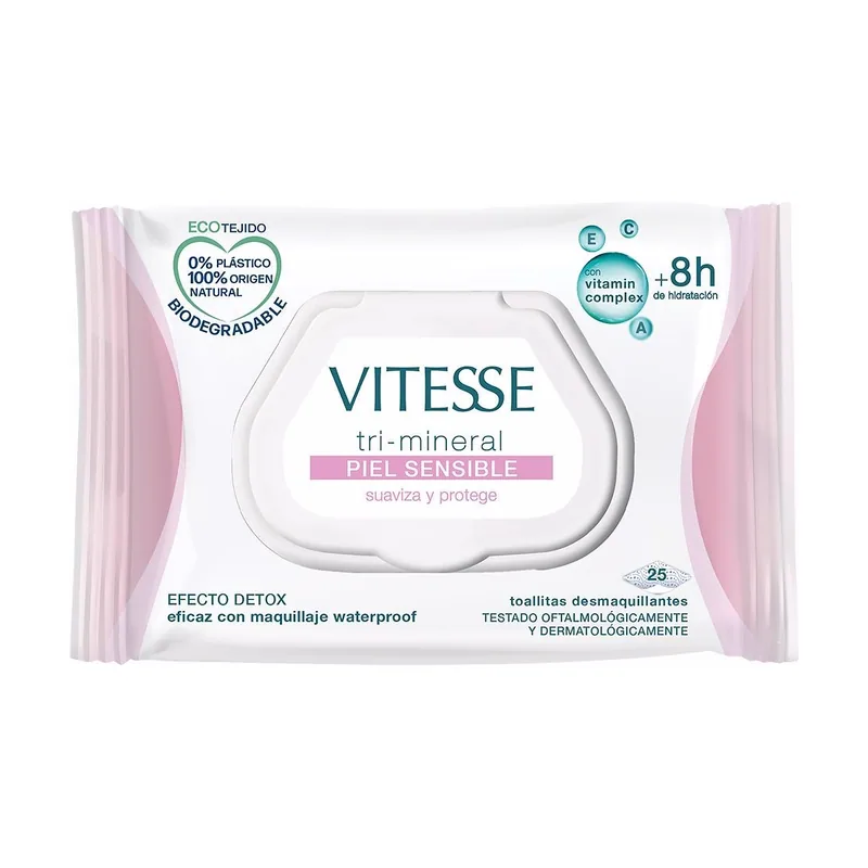 Tri-Mineral Sensitive Skin Makeup Remover Wipes 25 Units