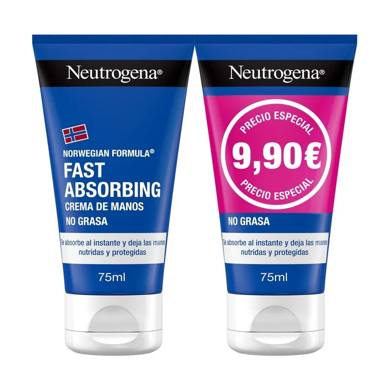 Neutrogena DUPLO Crema de Manos Absorción Rápida 2x75ml