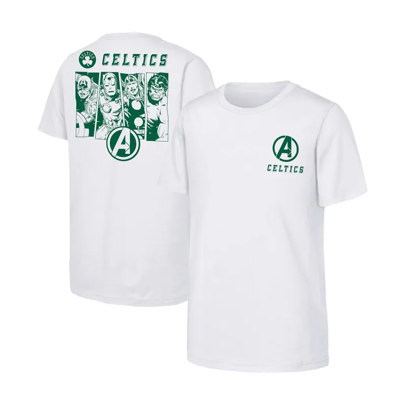 Camiseta NBA x Marvel de los Boston Celtics juvenil