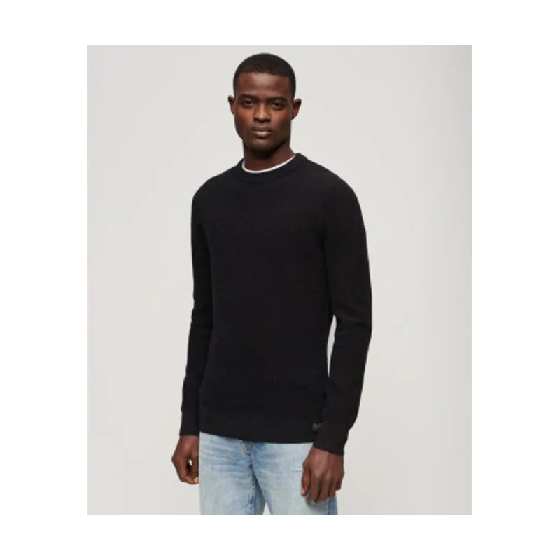 Jersey de punto con cuello redondo y textura Hombre M6110567A