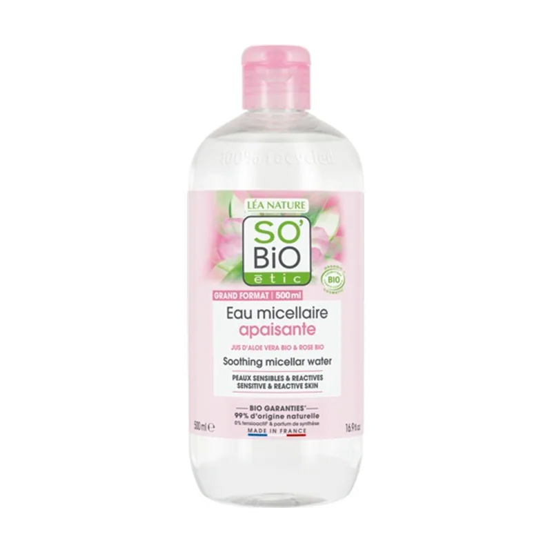 Agua Micelar Calmante Aloe Vera & Rosas Bio 500 ml