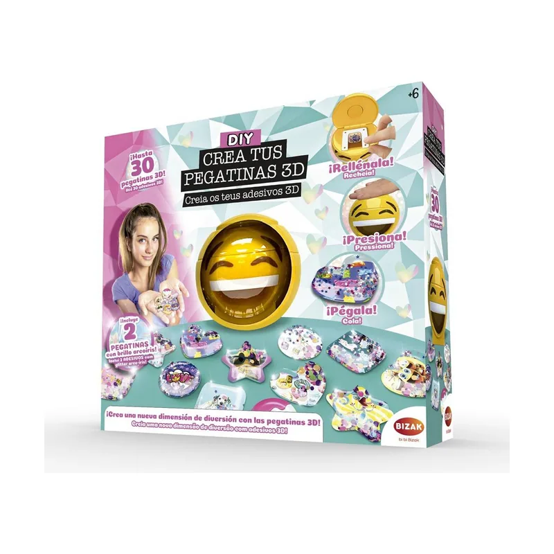 Máquina creativa para pegatinas 3D con fondos y gemas
