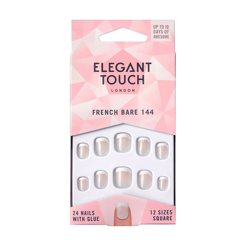 Touch French Bare Nails With Glue Square 144-Xs 24 Un