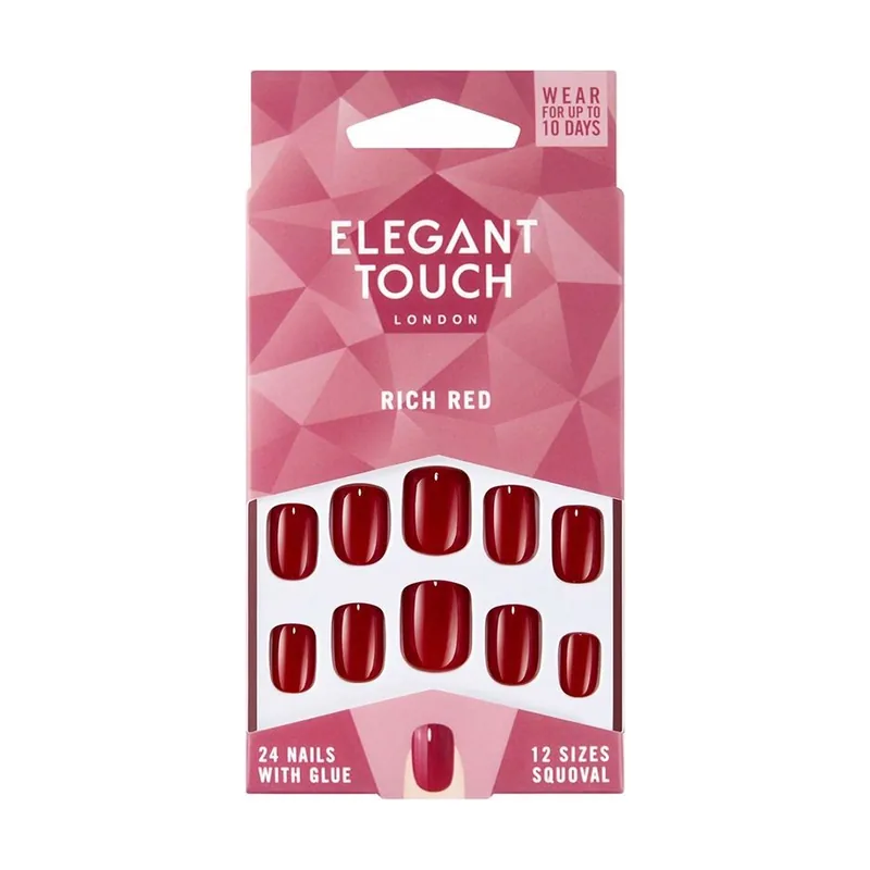 Touch Polished Colour Nails With Glue Squoval Rich