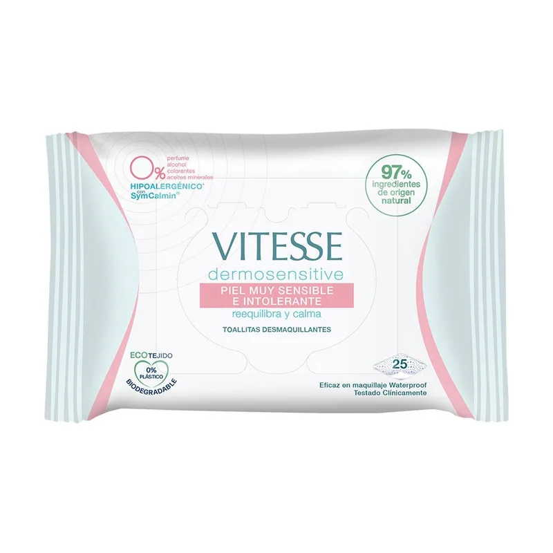 Dermosensitive Makeup Remover Wipes Rebalance And Soothe 25 Units
