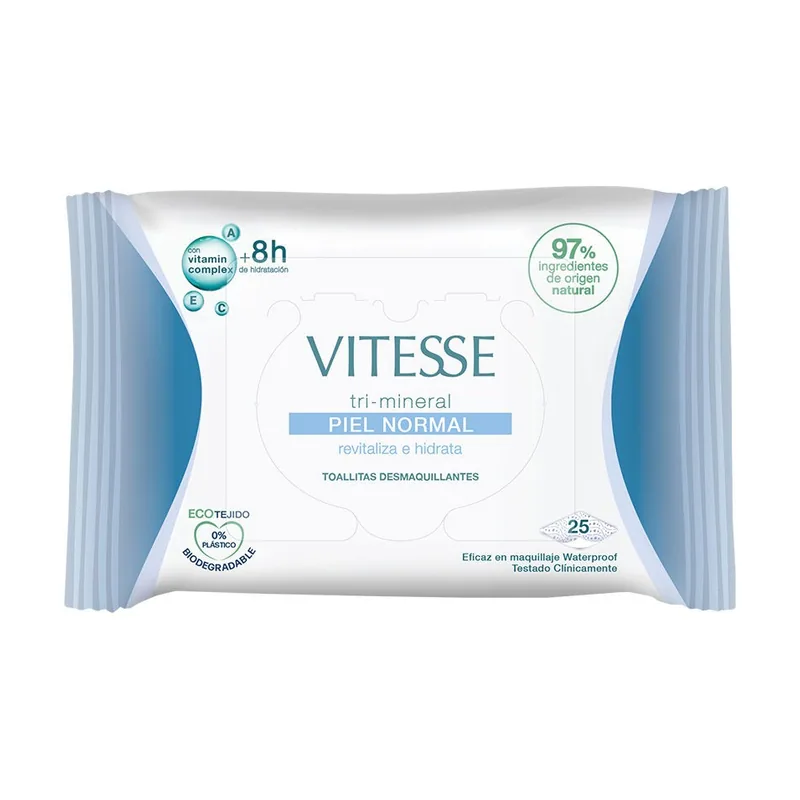 Tri-Mineral Normal Skin Makeup Remover Wipes 25 Units