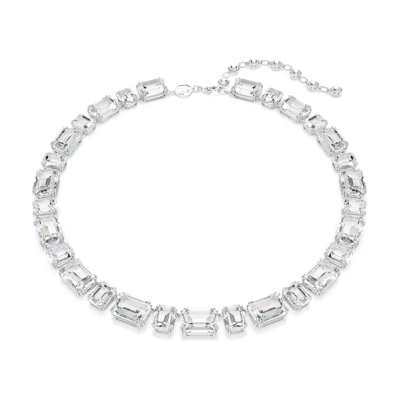 Collar Millenia, Talla octogonal, Baño de rodio