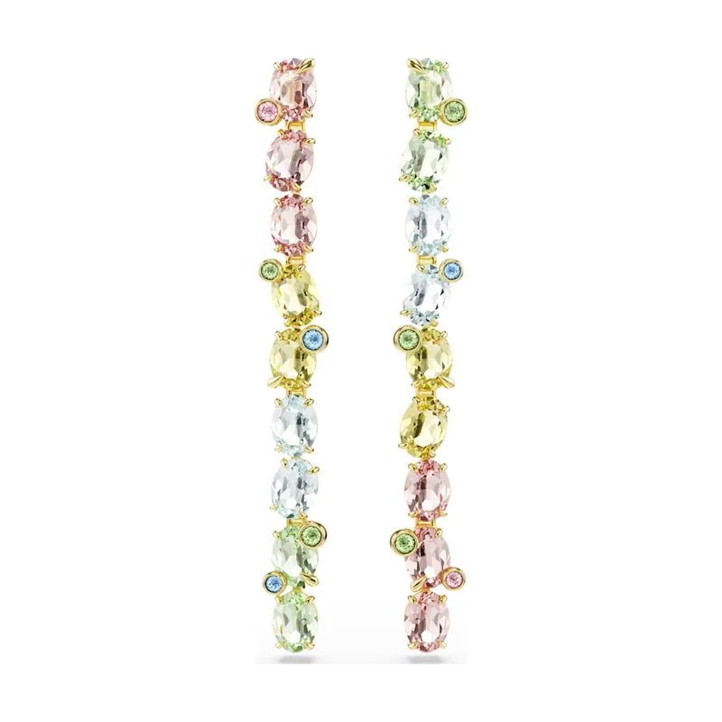 Pendientes Gema, Diseño asimétrico, Tallas mixtas, Largos, Acabado en oro de 18 quilates 5705809
