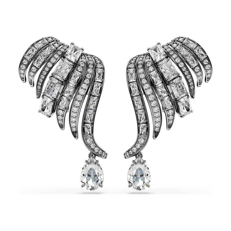 Pendientes ear cuff The Vienna Collection, Pluma, Baño de rutenio 5709265