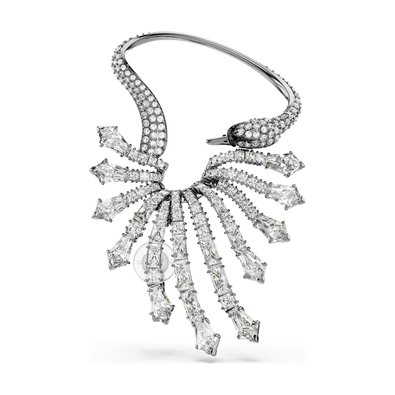 Pendiente ear cuff The Vienna Collection, Cisne, Baño de rutenio