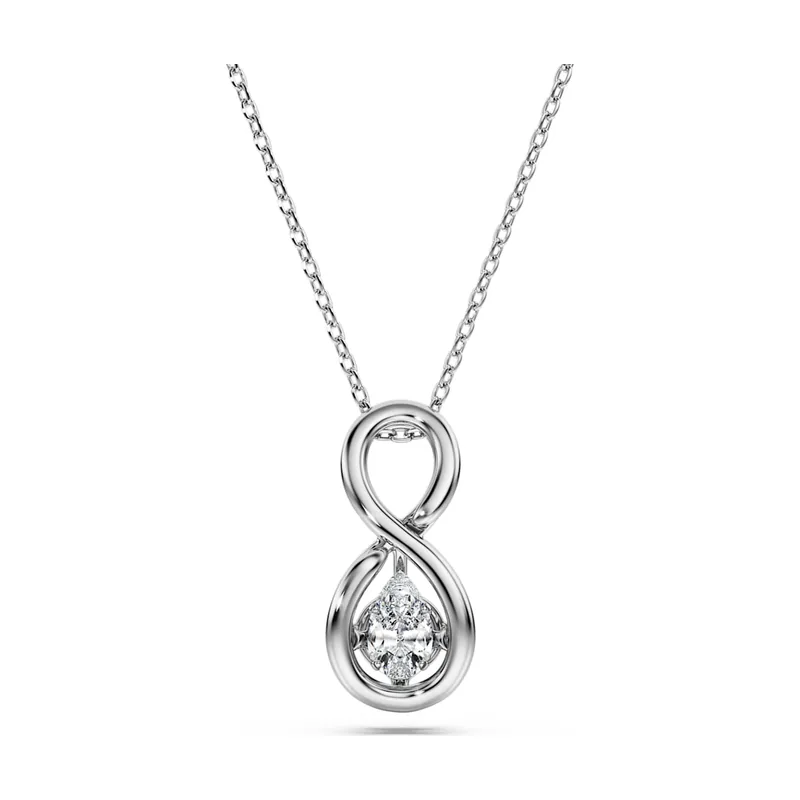 Colgante Eternity, Diamantes creados en laboratorio (peso total de 0,33 quilate), Forma de pera, Símbolo del infinito, Oro blanco de 18 quilates 5709797