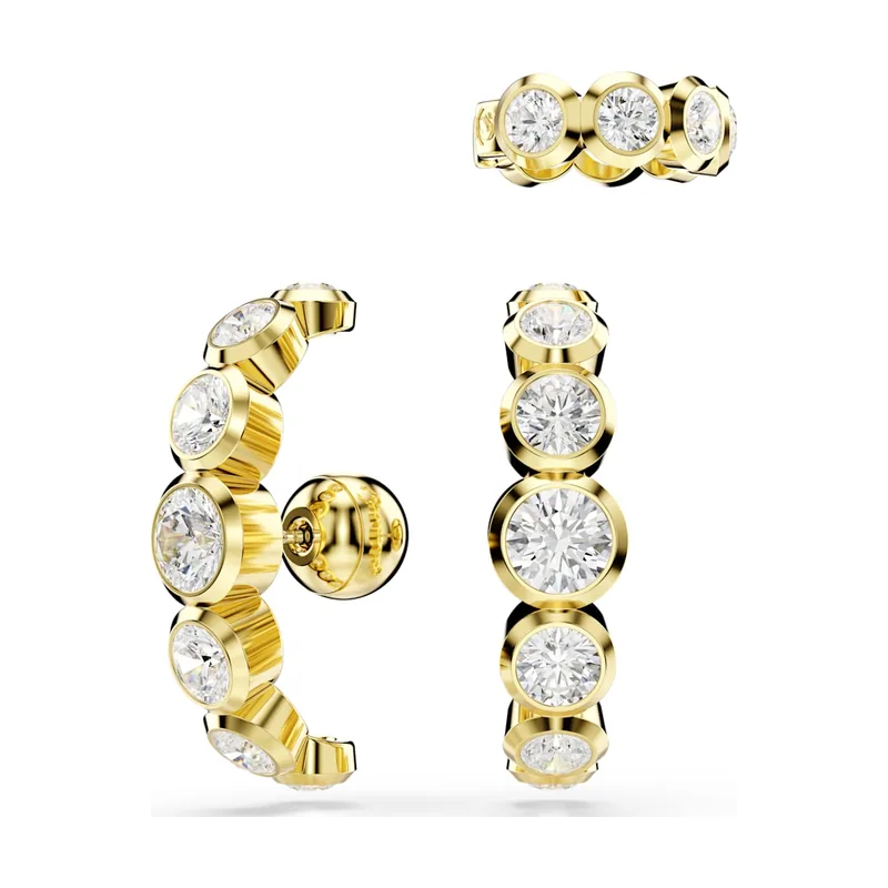 Pendiente ear cuff Imber, Conjunto (3), Talla redonda, Acabado en oro de 18 quilates