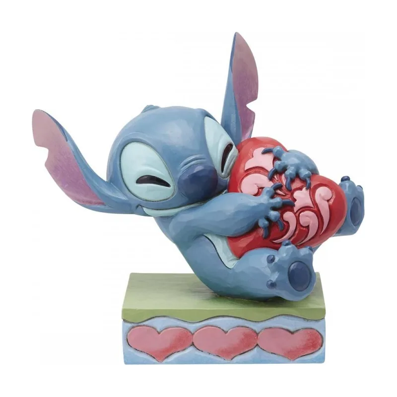 Figura Disney Stitch Abrazando Un Corazón