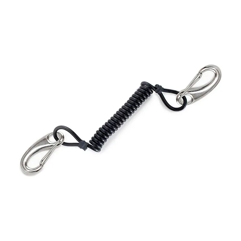 Acollador De Poliuretano En Espiral Con Cable De Kevlar® y Doble Mosquetón De Resorte 70 mm