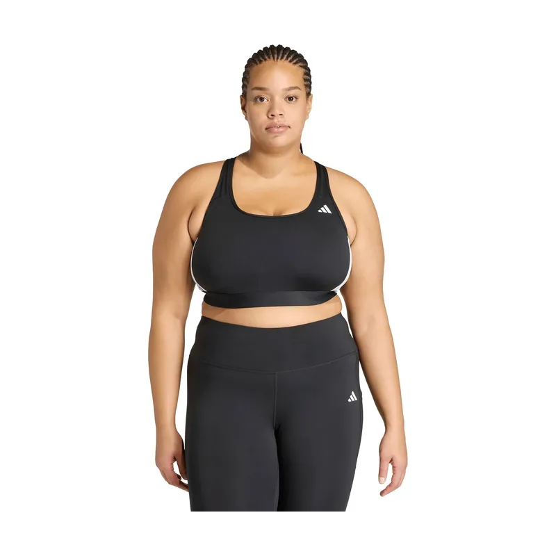 Optimé Essentials Workout 3-Stripes Medium Support Bra (Plus Size) YY569