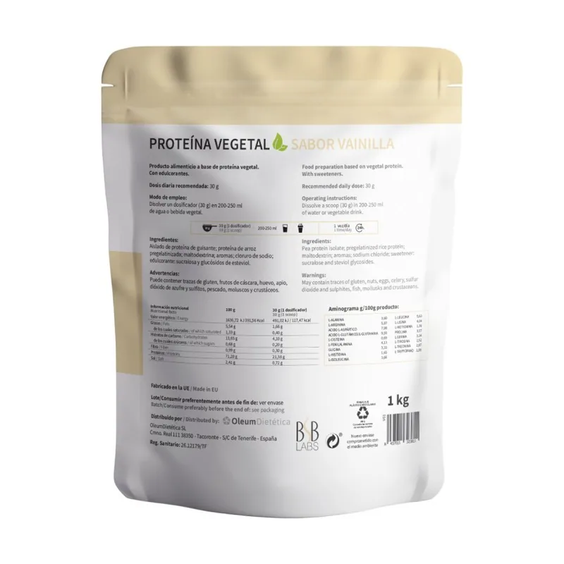 Proteina Vegetal Vainilla 1 kg