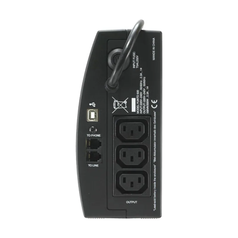 YUNTO 500 sistema de alimentación ininterrumpida UPS Línea interactiva 0,5 kVA 300 W 3 salidas AC