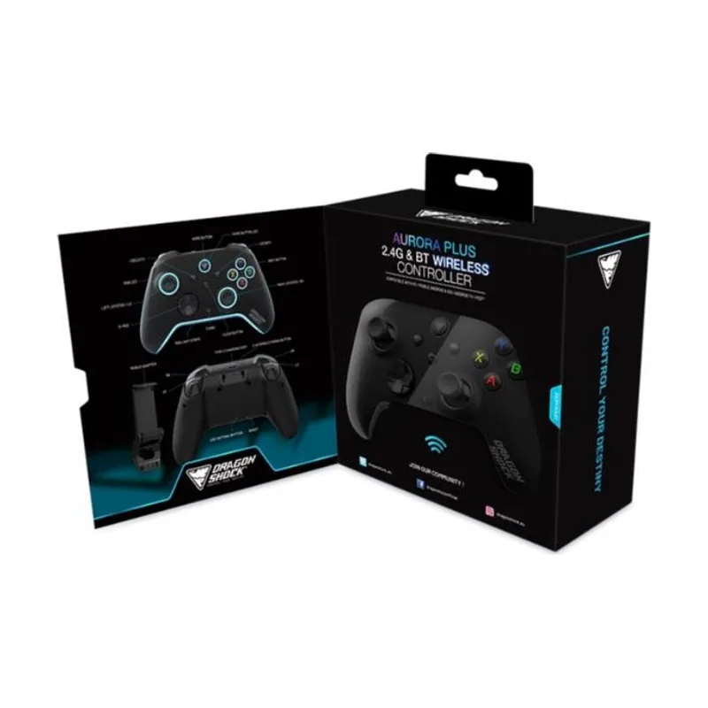 Dragonshock Aurora Plus Negro Bluetooth/RF/USB Gamepad Analógico/Digital Android